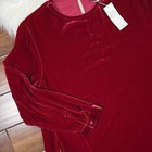 Eileen Fisher Women s Size Large Ruby Red Silk Velvet Crew Neck Shift Dress