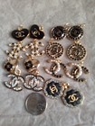 Lot Of 16 22mm25mm  Stamped  Button Zipper Designer Button  Chanel Charm 