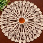 20-22in Vintage Hand Crochet Doily Flower Tablecloth Round Lace Table Topper Mat
