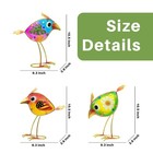Birds Garden Decor For Outside  Metal   Glass Bird Yard Art  Craft Statue Lawn O