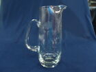Vintage Cut Etched Floral Martini Cocktail Carafe Pitcher Clear Glass Ice Lip