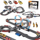 Slot Car Race Track 1 43 Scale For Kids Led Tracks Electric Powered Dual 