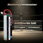2pcs Hrb 11 1v 3s 6000mah Lipo Battery Deans For Drone Car Truck Helicopters Fpv