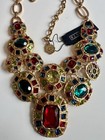 Magnificent Runway Vtg Necklace R l  Graziano Huge Colorful Bib Mint W orig Tag