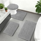 4 Piece Bathroom Rugs Set With Toilet Lid Cover Non Slip Chenille Mat Absorbent