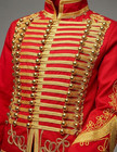 Red Hussar Military Jacket Gold Braided Marching Band Parade Drummer Coat Custom
