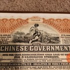 Chinese Government Reorganization Gold Loan Of 1913   20 Bond W Coupons 5  China