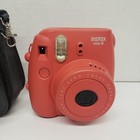 Fujifilm Instax Mini 8 Instant Film Camera Raspberry Red W  Black Case  working 