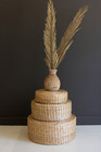 Set Of 3 Tabletop Seagrass Risers Perfect For Planters   Tchotchkes Home Decor