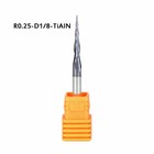 R0 25mm-1mm Tapered Ball Nose End Mill 1 8 Shank Cnc Router Woodwork Carving        