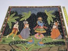 Pichhavai Painting Of Krishna  Female Gopis Dancing Silkscreen Ooak Indian Art