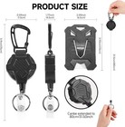 2 Pack Retractable Keychain With Id Card Holder  Heavy Duty Carabiner Badge Hold