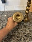 Set Of 2 Solid Heavy Brass Spiral Candlesticks 9 Inches Tall Vintage