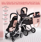 Baby Doll Convertible Pram Stroller For Kids  Adjustable Handle Foldable Buggy C