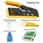 Pass Through Rj45 Crimp Tool Kit Allinone Ethernet Crimper Network Tester