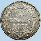 1872 Canada Newfoundland Uk Queen Victoria Antique Silver 10 Cents Coin I97802