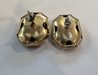 Vintage Ginnie Johansen Earrings 80s Gold Tone Cream Color Lucite 18