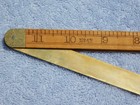 Vintage Stanley No  42 Boxwood Ship Carpenters  Rule W  Double Brass Bevels