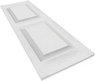 Pair Raised Panel Shutters Standard Equal Panels  White 14 75 x31  Builders Edge