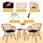 3 Piece Outdoor Wicker Furniture Patio Bistro Set  Pe Rattan Patio Chairs