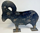 Antique Folk Art Carnival Cast Iron Figural Ram Shooting Range Game Target