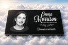 Custom Black Granite Memorial Headstone Flat Grave Marker Personalized