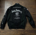 Jack Daniel   s Racing Jacket Black Embroidered Logos    Unisex Casual Outerwear