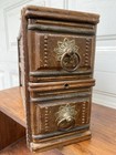 Antique Ornate Wooden Sewing Machine Drawer Set W  Brass Hardware Riser