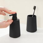 Bathroom Accessories 2 Piece Soap Dispenser And Toothbrush Holder Set Striped Bl