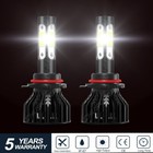 10000k 9012 Hir2 Led Headlight Bulbs Kit High Low Beam Super Bright Combo White