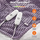 King Size Heated Blanket Electric Blanket King Cozy Striped Flannel Sherpa