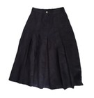 Vintage Ralph Lauren Girls Sz 8 Navy Blue A-line Pleated Midi Skirt Wool Lined