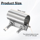 2pcs Exhaust Clamp 1 6  Stainless Steel Lap Joint Band Clamp For Car Pipes