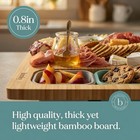 Bamboo Cutting Board With 4 Collapsible Food Storage Containers   Lids     Kitchen