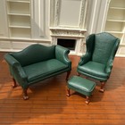 1 12 Scale Leather Living Room Set Dollhouse Miniature Furniture New