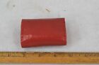 Antique Sewing Roll Up Red Leather Pincushion Hand Made 3x2x1 19th C Original 