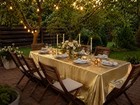 Gold Wedding Chair Cover Bow Set 16 Covers   3 Tablecloths Event Decor