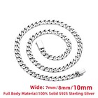 925 Sterling Silver Cuban Link Chain Necklace Authentic Men Women Jewelry