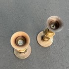 Vintage Brass Taper Candlestick Holder Set 9    Pair Heavy Spindle Gold