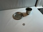Vintage Pierre Deux Pewter France Cup   Saucer Set Hallmarked Barware Silver