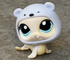 Littlest Pet Shop Lps Authentic Hasbro 2007 Snowy Day Seal W  Bear Hat  1030