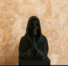 Gothic Grim Reaper Skull Statue 10cm Black Resin Halloween Decor Figure
