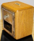 Antique Post Office Box Door Bank-1910 Yale Wagon Wheel-oak-size 2