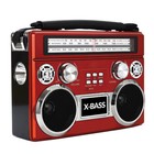 Supersonic Sc-1097bt 3 Band Radio With Bluetooth  Flashlight Am fm sw Red  Black