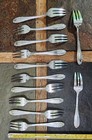 Set Of 12 Vintage L inox Paris France Made Silverplated Pastry Eating Forks    