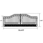 20x8 Ft Steel Dual Swing Driveway Gate Powder Coated Rust Resistant star Style 