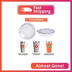 Luvcosy 2pcs Cup Replacement Lids With 2 Pcs Drinking Glass Straw Compatible Wit