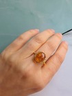 Amber Ring Yellow Gold 14k Adjustable Vintage Jewelry Birthday Gifts For Women 