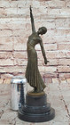 Art Deco Signed Chiparus Dancer Bronze Sculpture Marble Statue Figurine Figure