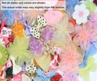 100 Pcs Satin   Organza Ribbon Bows Flower  Lace Patches Bead Appliques For Craf